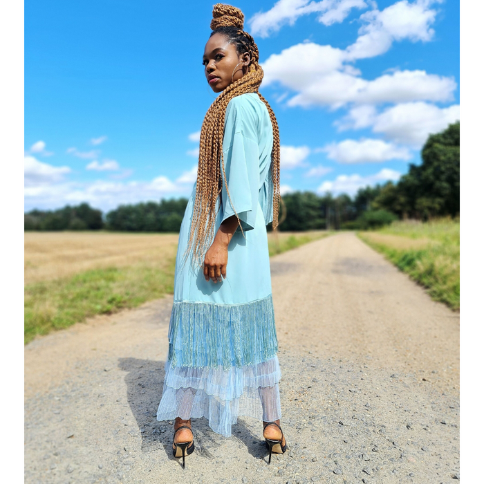 Open Front Fringed Kimono