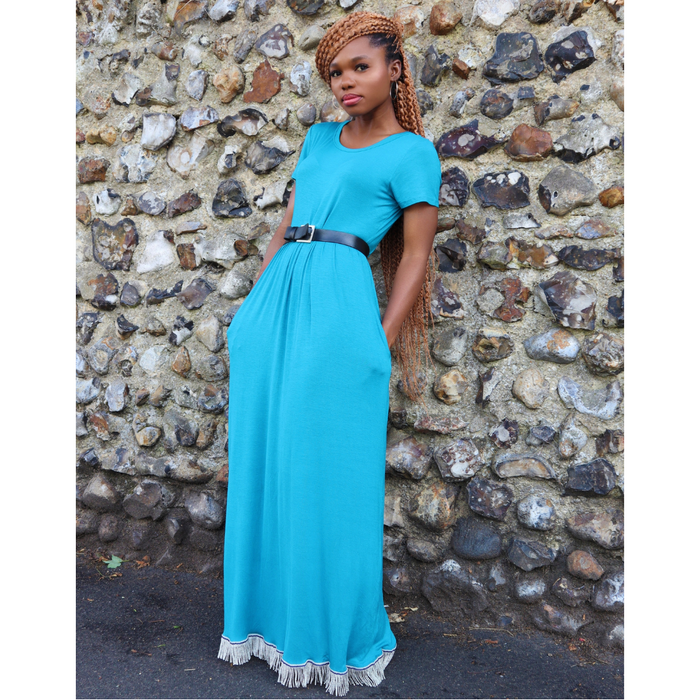 Short Sleeve Maxi Dress with Pockets