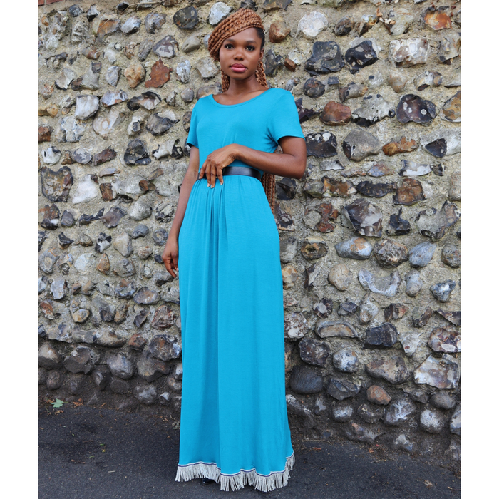 Short Sleeve Maxi Dress with Pockets