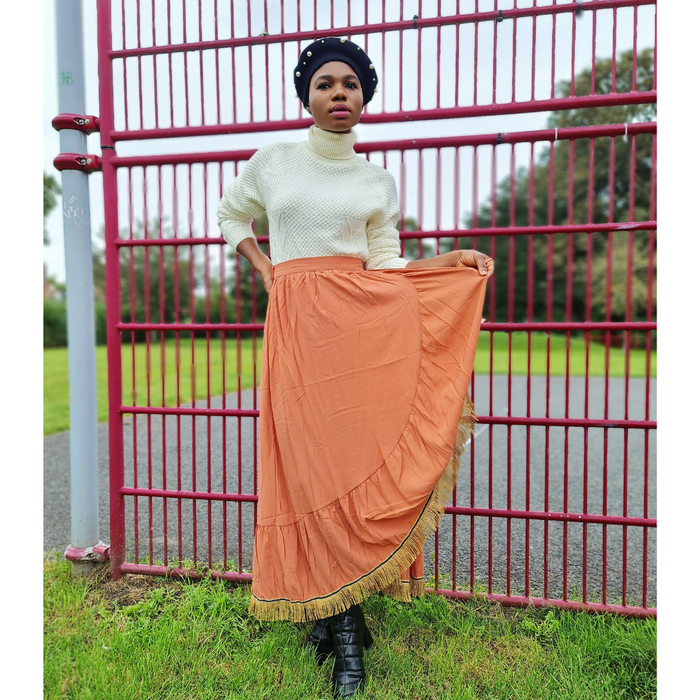 Wrap Front Maxi Skirt