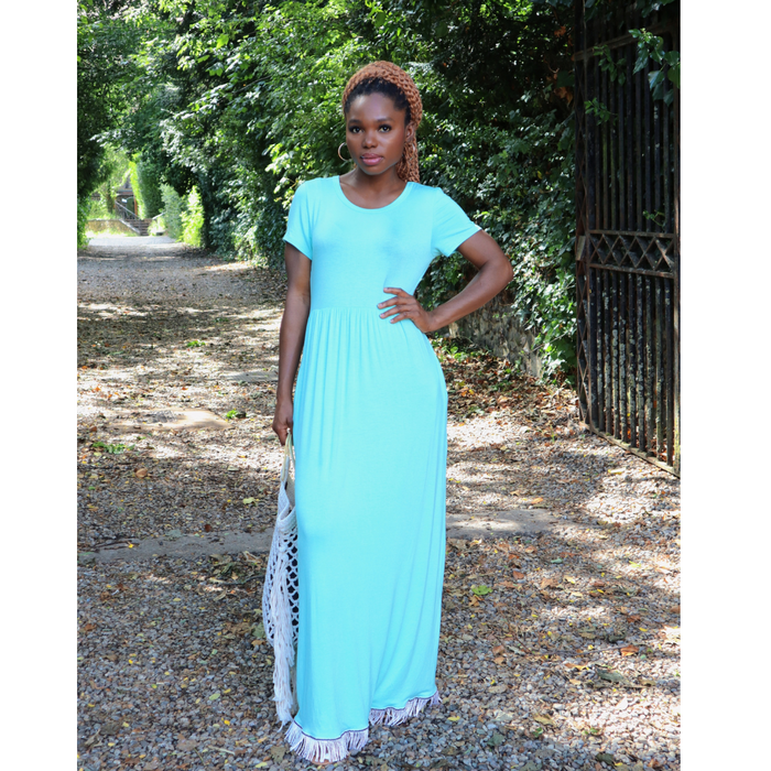 Short Sleeve Maxi Dress with Pockets
