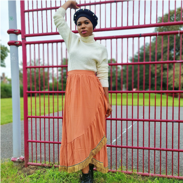 Wrap Front Maxi Skirt