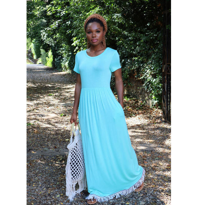 Short Sleeve Maxi Dress with Pockets