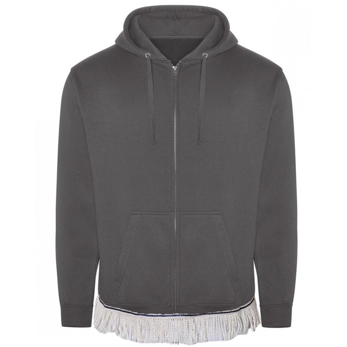 Men's Poly/Cotton Zip Hoodie with Fringes