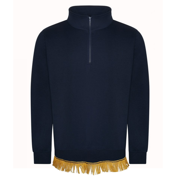 Men's 1/4 Neck Zip Sweatshirt with Fringes