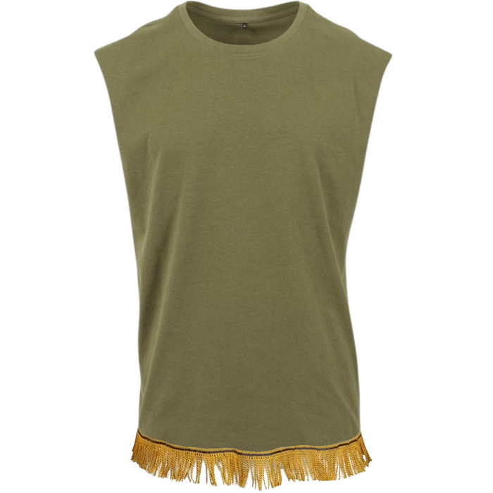 Men's Oversized Sleeveless Fringed T-Shirt