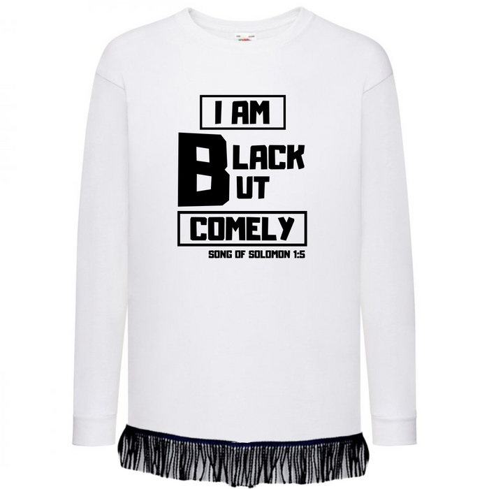 Black But Comely Children's Long Sleeve with Fringes