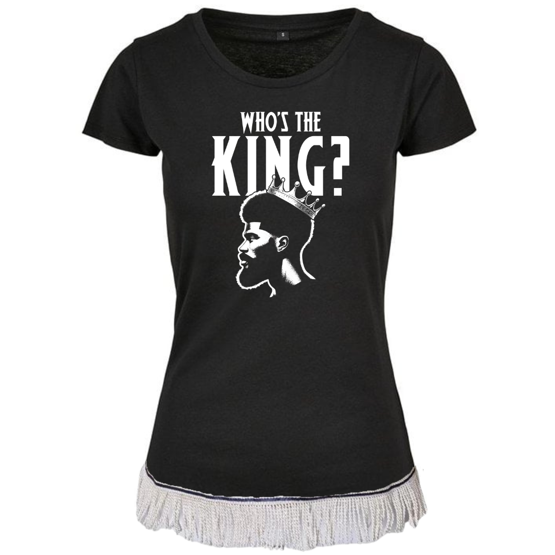 Who's The King Women's T-Shirt (White Vinyl) - Free Worldwide Shipping- Sew Royal US