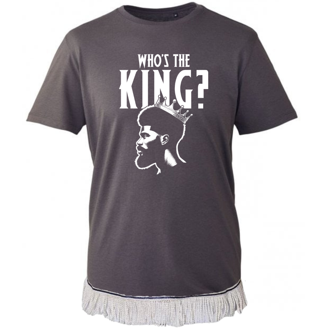 Men's Who's The King T-Shirt (White Vinyl) - Free Worldwide Shipping- Sew Royal US