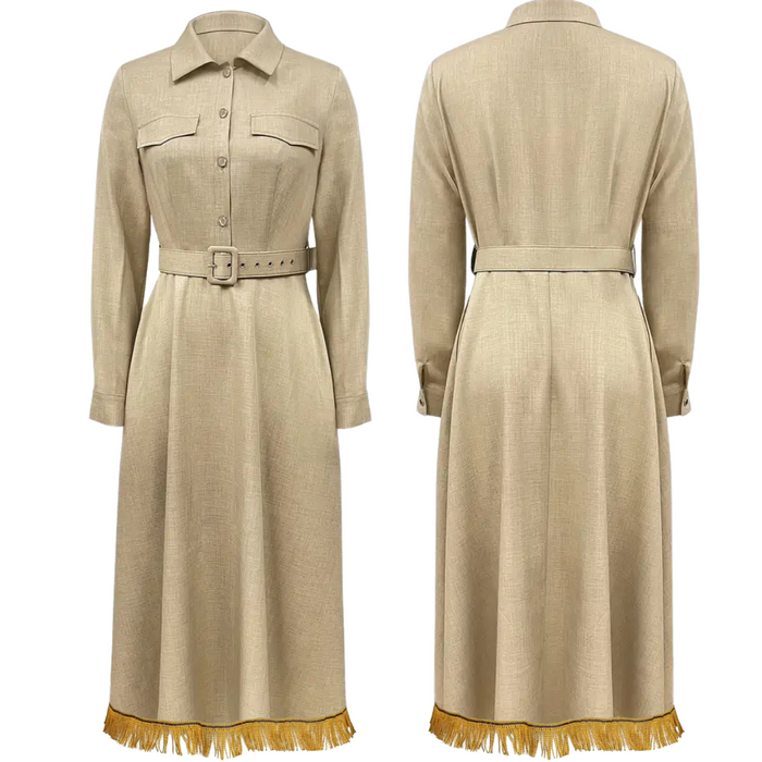 Loose Fit Crew Neck Midi Dress
