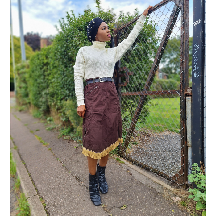 Cargo Midi Skirt with Pockets