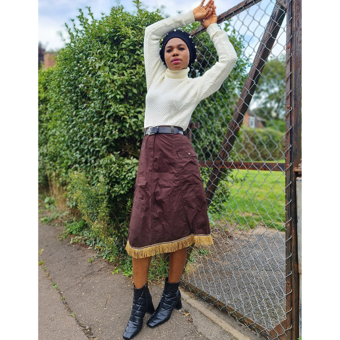 Cargo Midi Skirt with Pockets