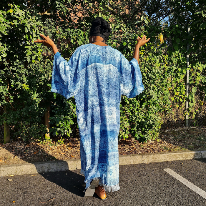 Paisley Print Cotton Kaftan Dress
