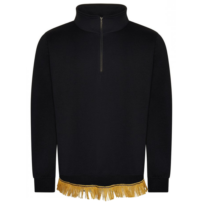 Men's 1/4 Neck Zip Sweatshirt with Fringes