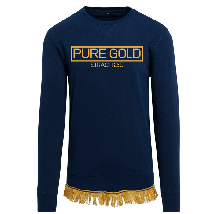 PURE GOLD Sweatshirt with Fringes