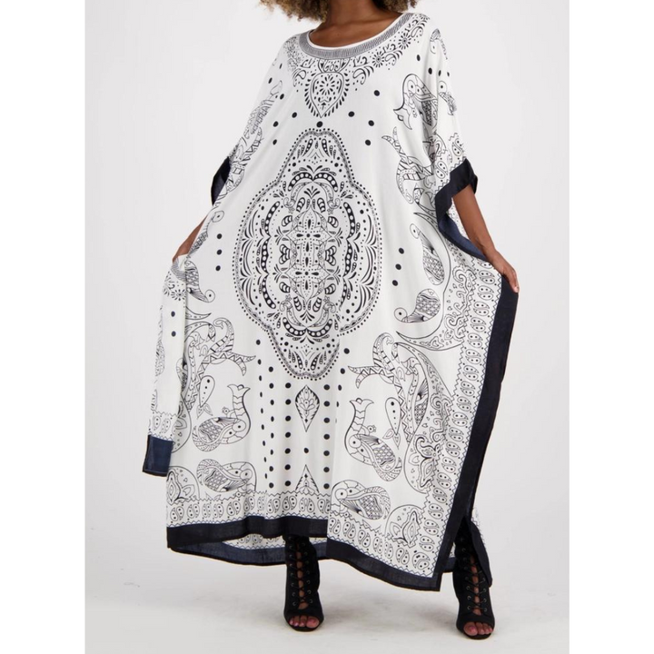 Fringed Kaftan Maxi Dresses Bundle (Geometric Print)