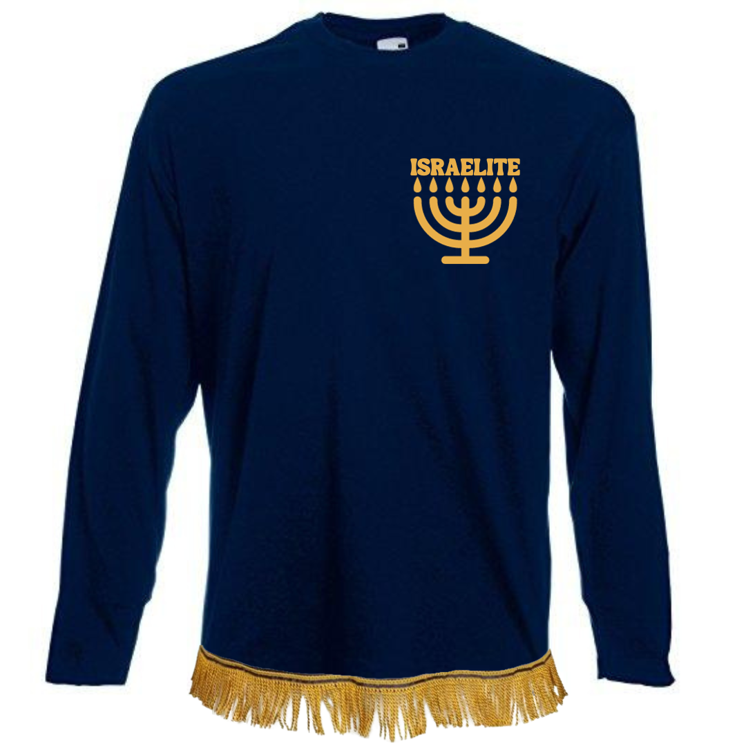 ISRAELITE Menorah Long Sleeve T-Shirt - Free Worldwide Shipping- Sew Royal US