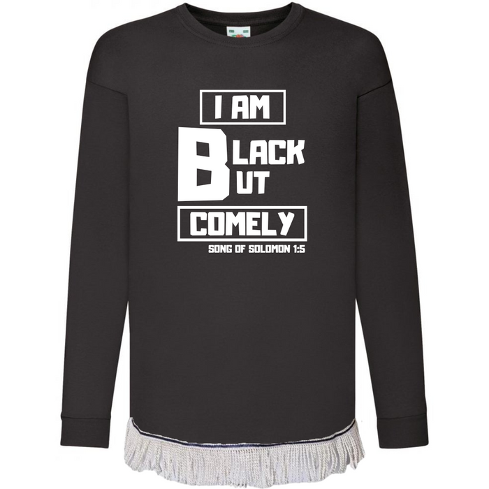 Black But Comely Children's Long Sleeve with Fringes