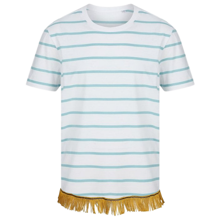 Men's Jersey Striped Fringed T-Shirt