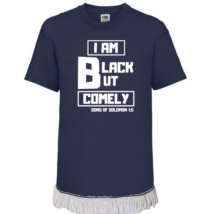 Black But Comely Children's T-Shirt with Fringes (Unisex)