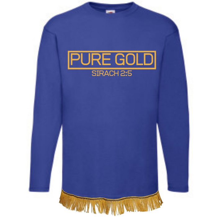 PURE GOLD Long Sleeve Fringed T-Shirt