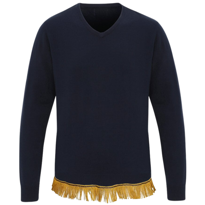 Men's Acrylic V-Neck Sweater with Fringes