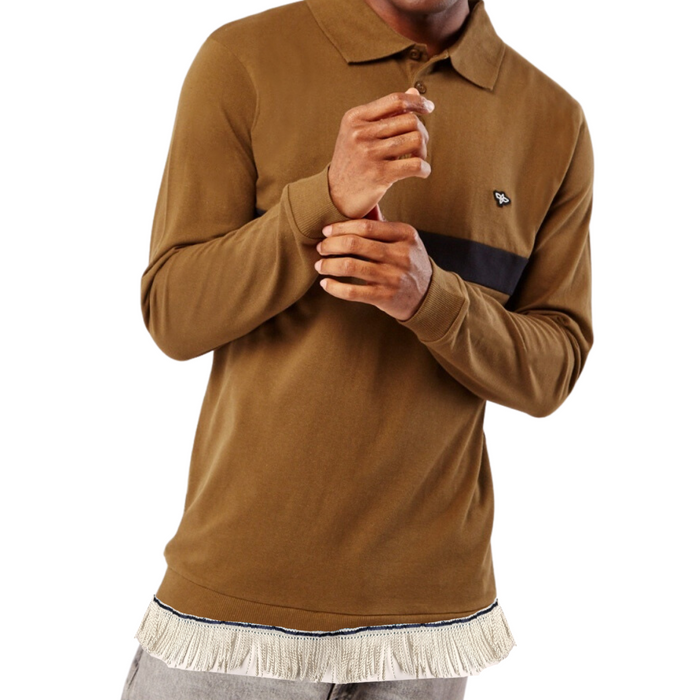 Men's Cotton Polo Shirt with Fringes