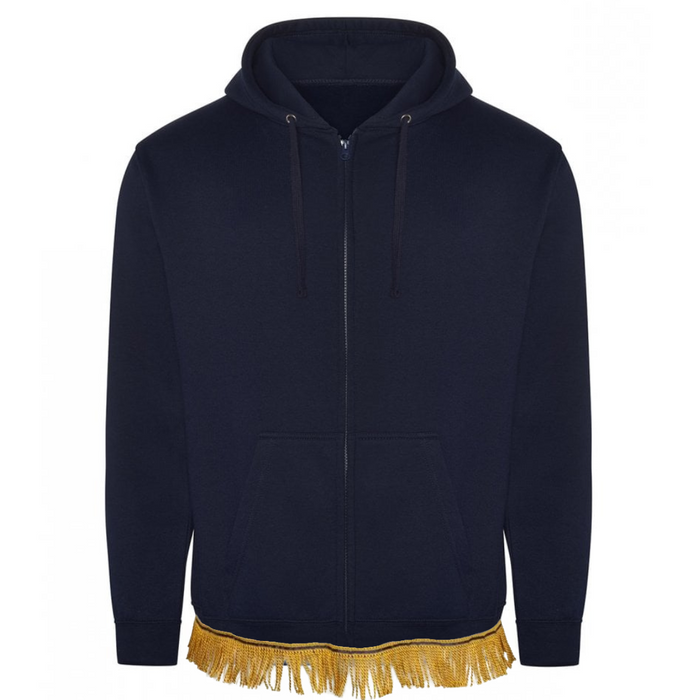 Men's Poly/Cotton Zip Hoodie with Fringes