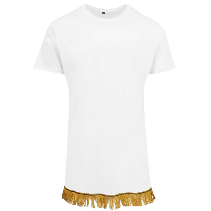 Men's Long Shaped Fringed T-Shirt