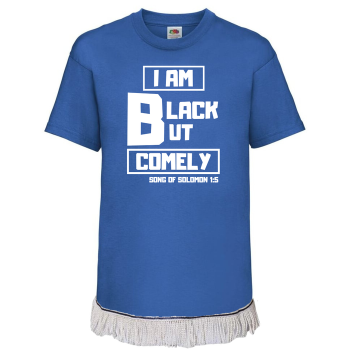 Black But Comely Children's T-Shirt with Fringes (Unisex)