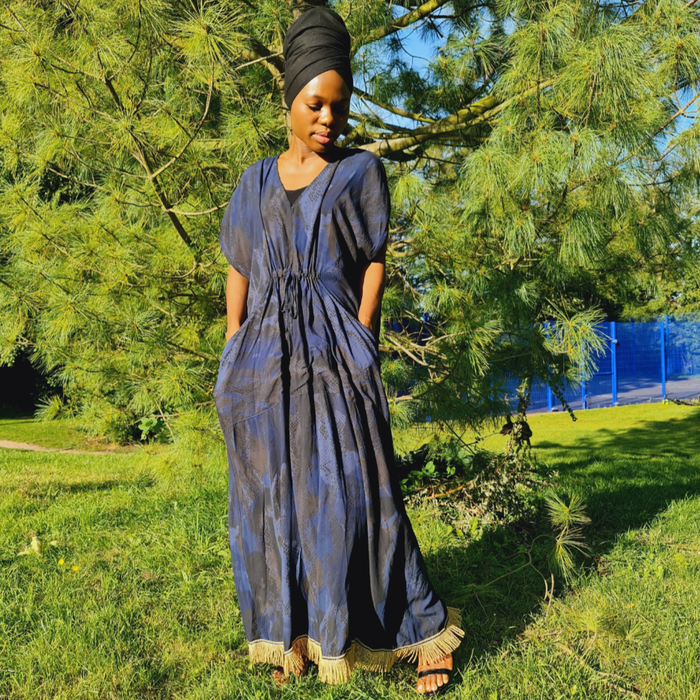Camo Snake Print Maxi Dress with Pockets