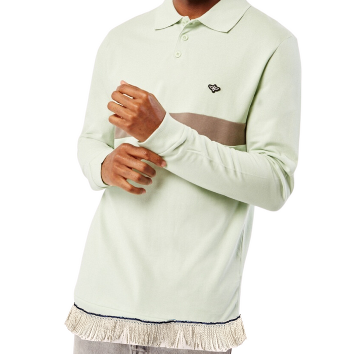 Men's Cotton Polo Shirt with Fringes