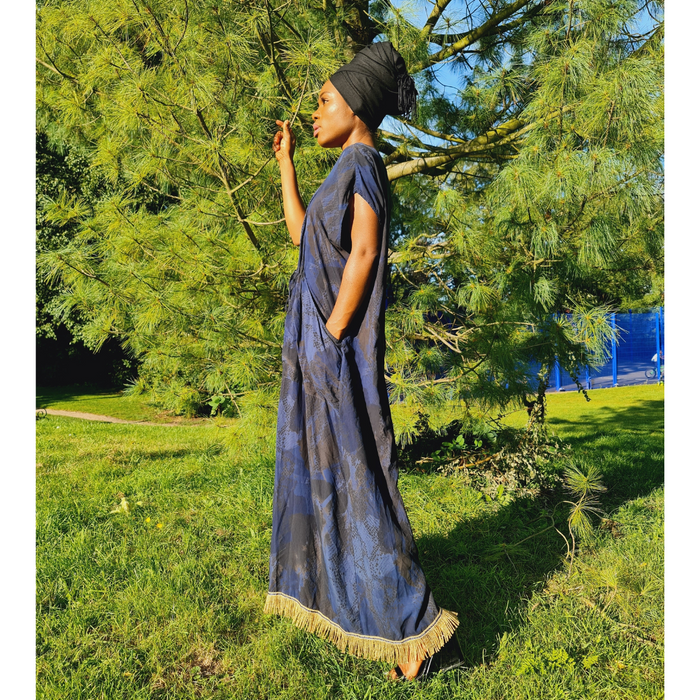 Camo Snake Print Maxi Dress with Pockets