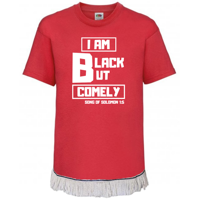 Black But Comely Children's T-Shirt with Fringes (Unisex)
