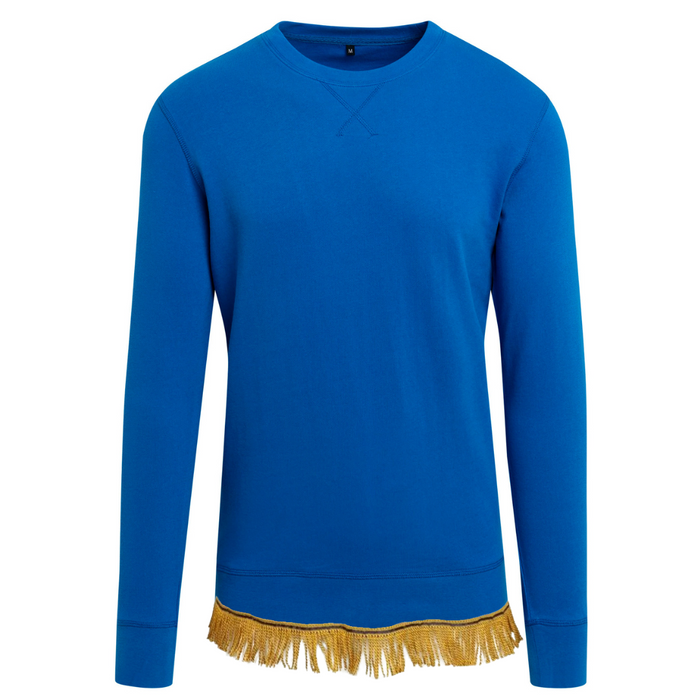 Cotton Crew Sweatshirt with Fringes