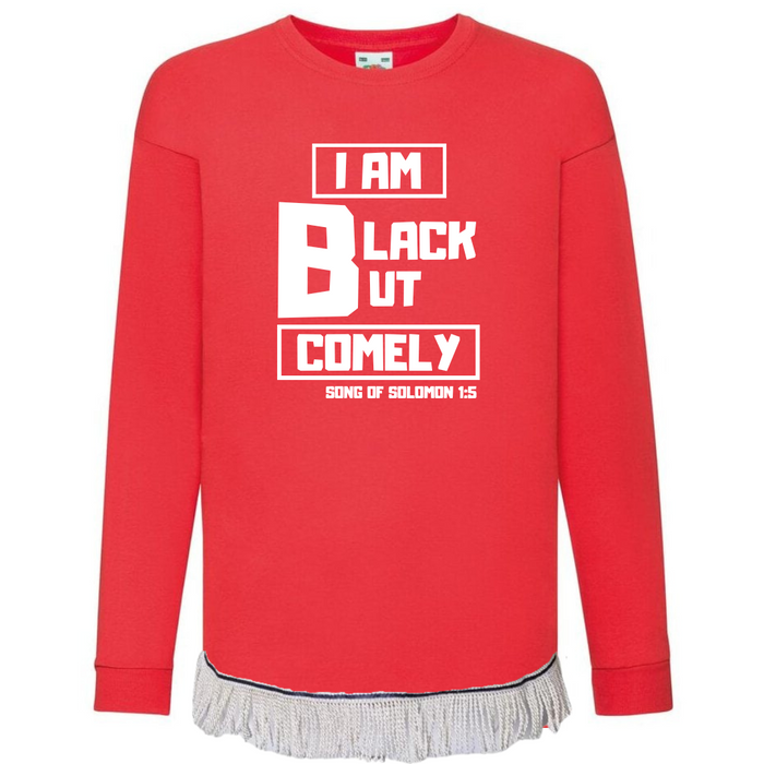 Black But Comely Children's Long Sleeve with Fringes
