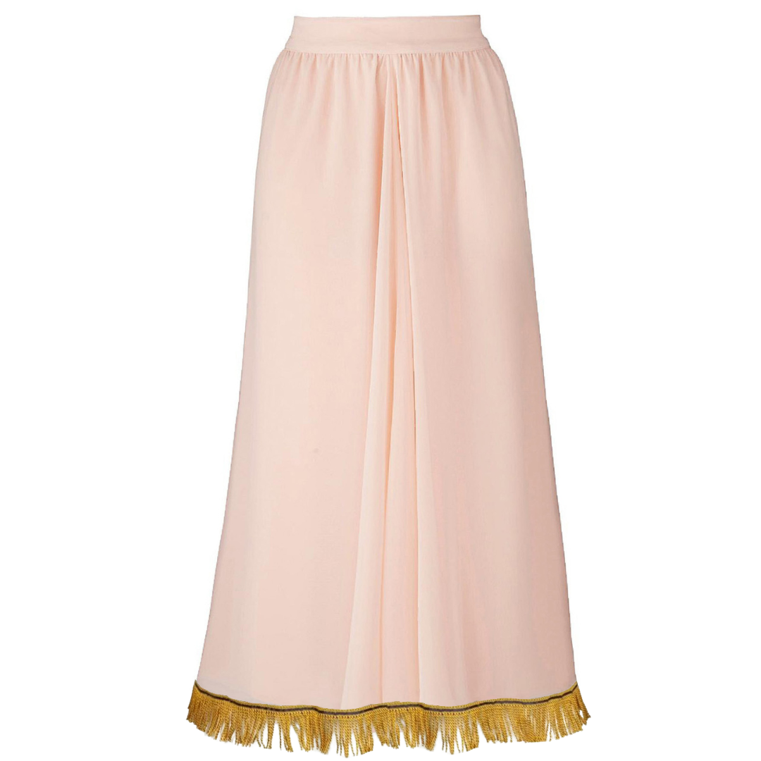 Pink Elasticated Waist Floaty Maxi Skirt