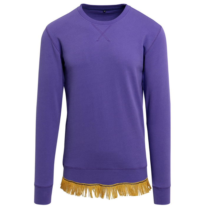 Cotton Crew Sweatshirt with Fringes
