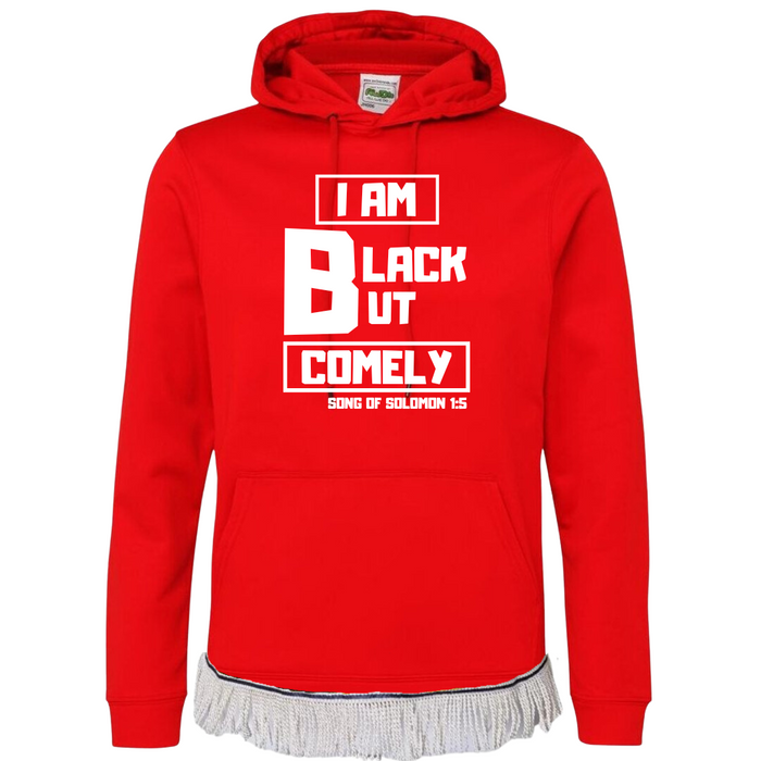 Black But Comely Hoodie with Fringes