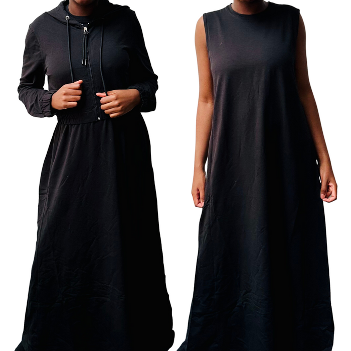 Hoodie & Sleeveless Dress Set