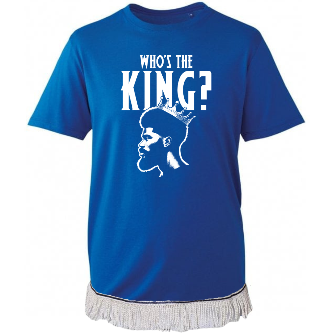 Men's Who's The King T-Shirt (White Vinyl) - Free Worldwide Shipping- Sew Royal US