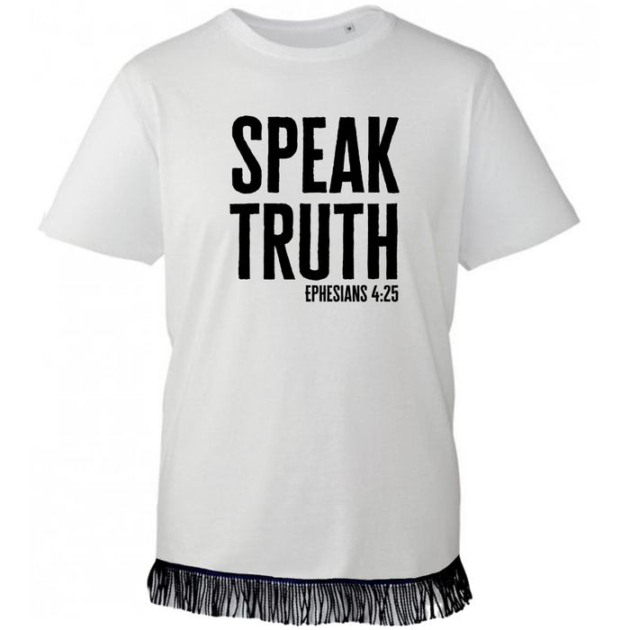 Speak Truth Fringed T-Shirt