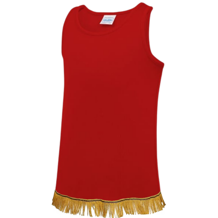 Kids Plain Active Fringed Tank Top