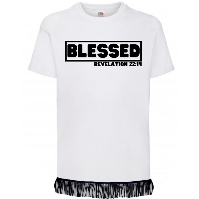 BLESSED Children's T-Shirt with Fringes (Unisex)