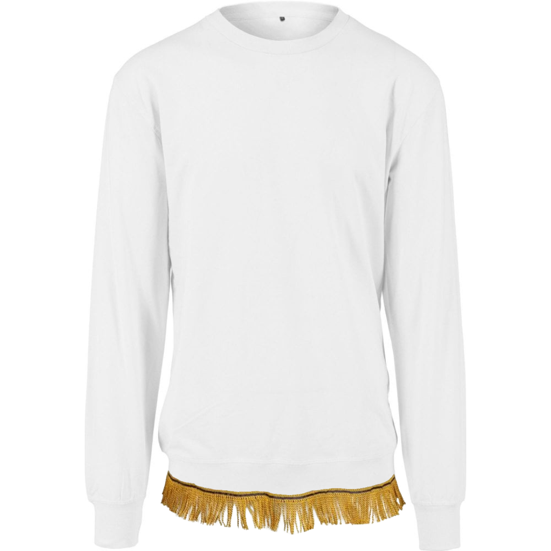 Cotton Light Crew Sweatshirt with Fringes