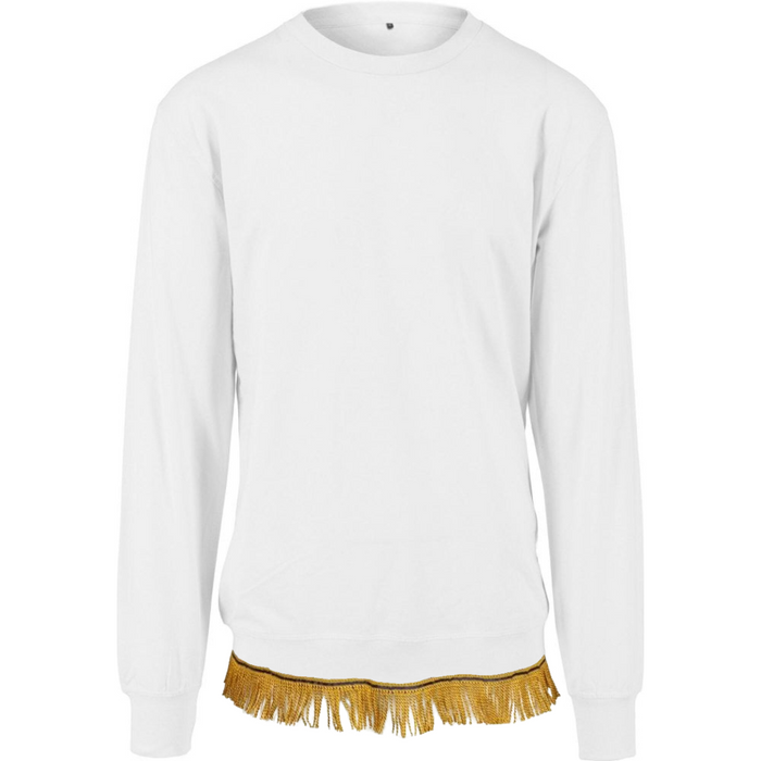 Cotton Crew Sweatshirt with Fringes