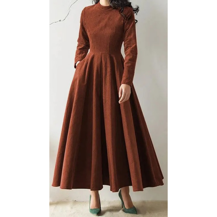 Corduroy Maxi Dress w/ Pockets