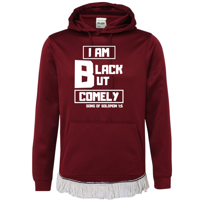 Black But Comely Hoodie with Fringes