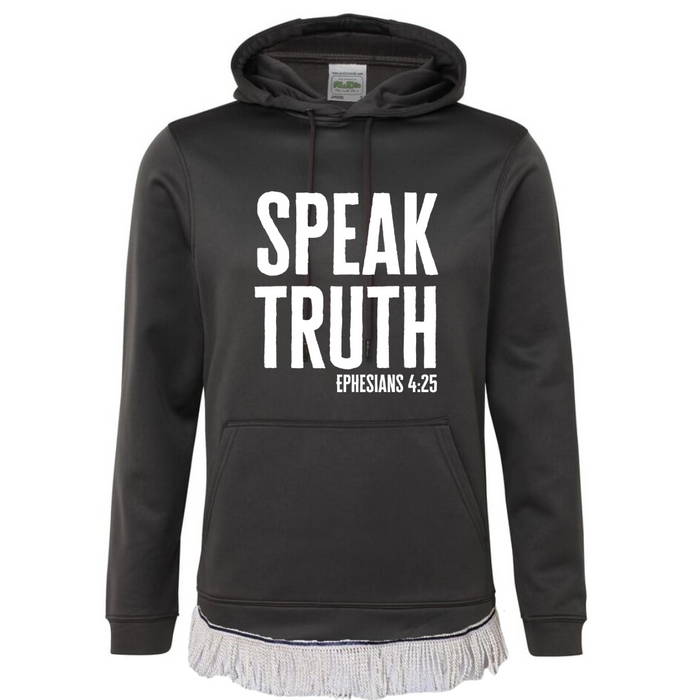 Speak Truth Hoodie with Fringes