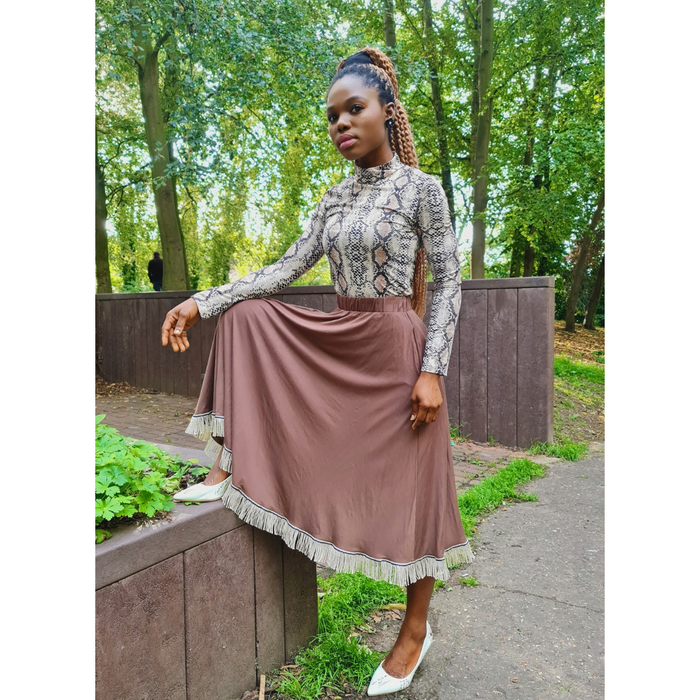 Plain Circle Midi Skirt with Pockets (4 Colors)